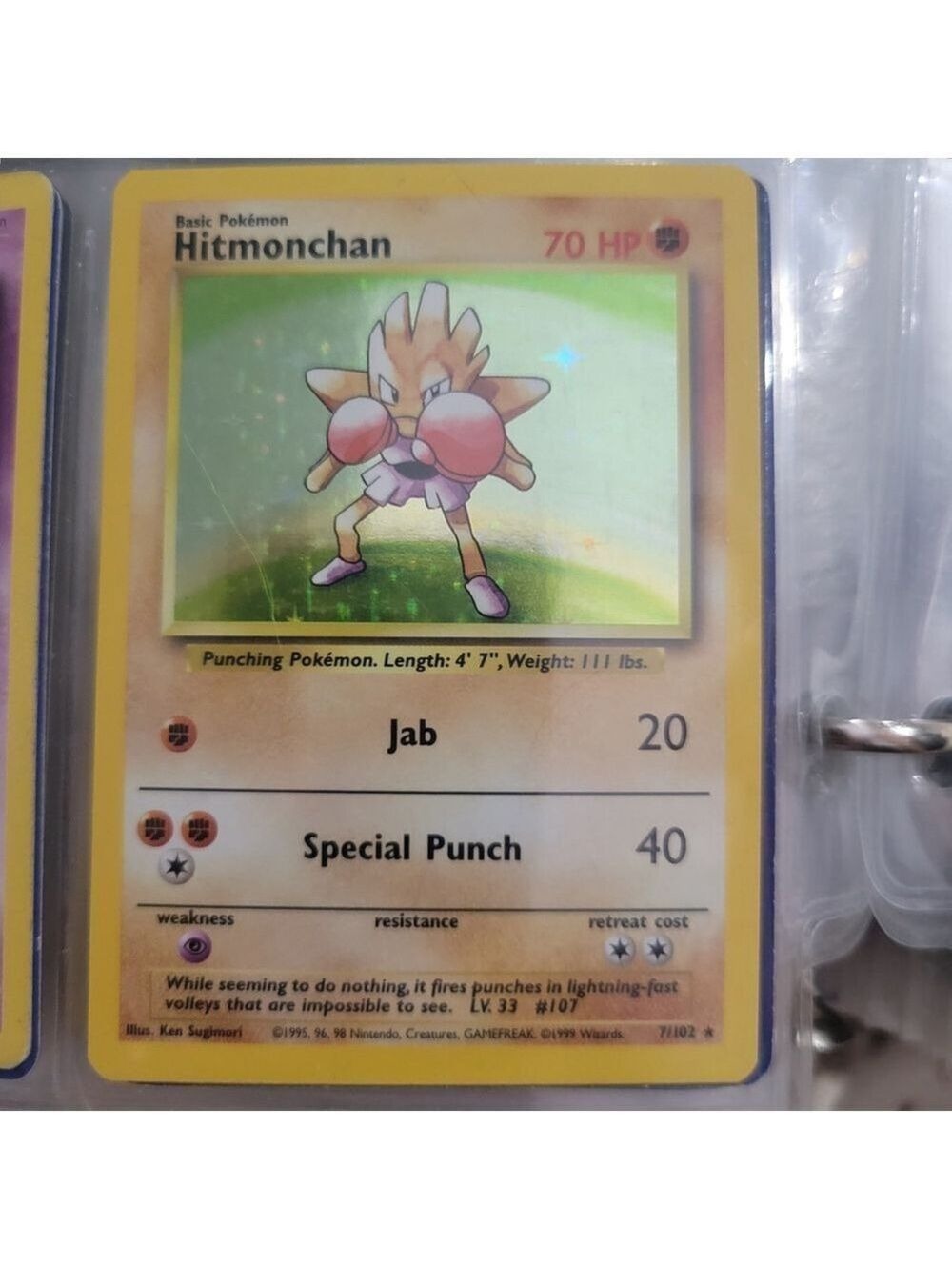 Pokemon Hitmonchan Holo Card